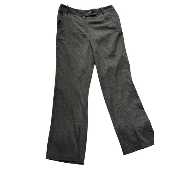 Larry Levine High-Waisted Wide Leg Trousers Size 10 Dark Gray Herringbone - Picture 1 of 7